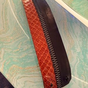 Elegant Red and Brown leather bracelet designer